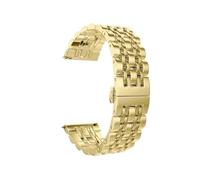 EMAIGlPO Banda de 22 mm 20 mm apta for Samsung Galaxy Watch 3 4 5 45 mm Gear S3 46 mm 42 mm Active2 40 44 mm Correa de acero inoxidable apta for Amazift BIP 2 GTR(Gold,20mm)