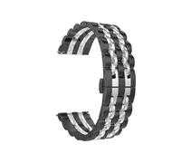 EMAIGlPO Banda de 22 mm 20 mm apta for Samsung Galaxy Watch 3 4 5 45 mm Gear S3 46 mm 42 mm Active2 40 44 mm Correa de acero inoxidable apta for Amazift BIP 2 GTR(Black silver,20mm)
