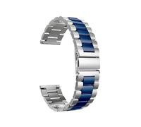 EMAIGlPO Banda de 22 mm 20 mm apta for Samsung Galaxy Watch 3 4 5 45 mm Gear S3 46 mm 42 mm Active2 40 44 mm Correa de acero inoxidable apta for Amazift BIP 2 GTR(Silver Blue 01,22mm)