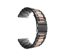 EMAIGlPO Banda de 22 mm 20 mm apta for Samsung Galaxy Watch 3 4 5 45 mm Gear S3 46 mm 42 mm Active2 40 44 mm Correa de acero inoxidable apta for Amazift BIP 2 GTR(Black RoseGold 01,20mm)