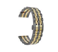 EMAIGlPO Banda de 22 mm 20 mm apta for Samsung Galaxy Watch 3 4 5 45 mm Gear S3 46 mm 42 mm Active2 40 44 mm Correa de acero inoxidable apta for Amazift BIP 2 GTR(Black gold,22mm)