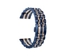 EMAIGlPO Banda de 22 mm 20 mm apta for Samsung Galaxy Watch 3 4 5 45 mm Gear S3 46 mm 42 mm Active2 40 44 mm Correa de acero inoxidable apta for Amazift BIP 2 GTR(Blue Rose Gold,22mm)