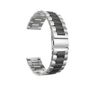 EMAIGlPO Banda de 22 mm 20 mm apta for Samsung Galaxy Watch 3 4 5 45 mm Gear S3 46 mm 42 mm Active2 40 44 mm Correa de acero inoxidable apta for Amazift BIP 2 GTR(Silver Black 01,22mm)