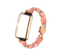 EMAIGlPO Cadena de cuero hueca de metal adecuada for pulseras Huawei 10, 9, 8, 7/Honor band6/7