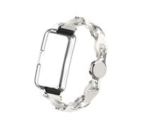 EMAIGlPO Cadena de cuero hueca de metal adecuada for pulseras Huawei 10, 9, 8, 7/Honor band6/7