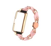EMAIGlPO Cadena de cuero hueca de metal adecuada for pulseras Huawei 10, 9, 8, 7/Honor band6/7