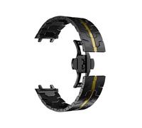 EMAIGlPO Compatible con correa de reloj for Amazfit T-REX 3, pulsera ajustable de acero inoxidable y metal(Black Gold)