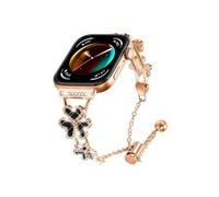 EMAIGlPO Compatible con for Huawei Watch Fit3, juego de diamantes, correa de cadena compatible con for HUAWE Watch Fit3, pulsera, correa de reloj(Rose gold)