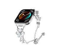 EMAIGlPO Compatible con for Huawei Watch Fit3, juego de diamantes, correa de cadena compatible con for HUAWE Watch Fit3, pulsera, correa de reloj(Silver)