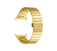 EMAIGlPO Compatible con for Samsung Watch7 Ultra47 mm Correa de metal Compatible con for Watch7 Ultra Correa de acero inoxidable con una cuenta Strafororrr(Gold-silver)