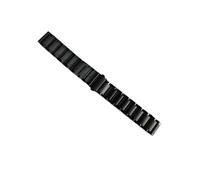 EMAIGlPO Correa adecuada for Huawei GT2, compatible con Samsung Watch 4/5/6, correa de metal brillante con tres cuentas, pulsera de acero inoxidable con tres tensiones(Black,20mm)