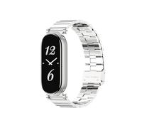EMAIGlPO Correa apta for Mi Band 9, pulsera apta for Xiao Band 8, pulseras de reloj de acero inoxidable aptas for Miband 8, correas de Metal(Bamboo Silver)