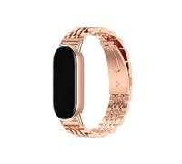 EMAIGlPO Correa apta for Mi Band 9, pulsera apta for Xiao Band 8, pulseras de reloj de acero inoxidable aptas for Miband 8, correas de Metal(Rose Gold 3)