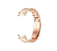 EMAIGlPO Correa apta for Mi Band 9, pulsera apta for Xiao Band 8, pulseras de reloj de acero inoxidable aptas for Miband 8, correas de Metal(3 Bead Rose Gold)