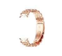 EMAIGlPO Correa apta for Mi Band 9, pulsera apta for Xiao Band 8, pulseras de reloj de acero inoxidable aptas for Miband 8, correas de Metal(7 Bead Rose Gold)