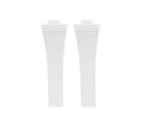 EMAIGlPO Correa convexa FKM de 11mm y 12mm apta for Tissot PRX Series Super Player, correa de reloj con hebilla de mariposa de liberación rápida de goma fluorada de 35mm y 40mm(White no clasp,11mm)