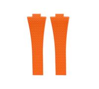 EMAIGlPO Correa convexa FKM de 11mm y 12mm apta for Tissot PRX Series Super Player, correa de reloj con hebilla de mariposa de liberación rápida de goma fluorada de 35mm y 40mm(Orange no clasp,11mm)