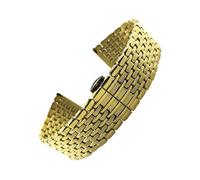 EMAIGlPO Correa de acero inoxidable de una sola pieza con hebilla de mariposa de 20 mm y nueve cuentas estilo Jialan(Golden,12mm)