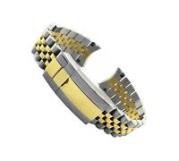 EMAIGlPO Correa de acero inoxidable Oyster adecuada for la serie Rolex/Submariner Correa sólida(Silver Golden-With logo)