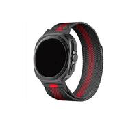 EMAIGlPO Correa de acero inoxidable sin huecos compatible con for Samsung Watch 7 Ultra de 47 mm Correa milanesa compatible con for Watch 7 Ultra de 47 mm Correa deportiva de metal(Black red)