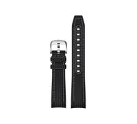 EMAIGlPO Correa de ajuste rápido de 20 mm compatible con for Swatch X Omega Joint MoonSwatch, correa de goma con extremo curvo.(Black white)