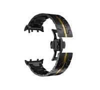 EMAIGlPO Correa de ajuste rápido de acero inoxidable for Huawei Watch D2, correa con hebilla de mariposa de Metal sin huecos, pulsera for Huawei Watch D2(Black Gold)
