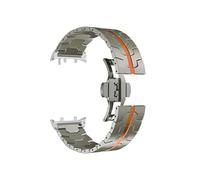 EMAIGlPO Correa de ajuste rápido de acero inoxidable for Huawei Watch D2, correa con hebilla de mariposa de Metal sin huecos, pulsera for Huawei Watch D2(Titanium Orange)