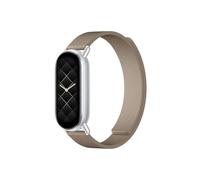 EMAIGlPO Correa de bucle compatible con for Mi Band 9, Correa deportiva de cuero for reloj Xiaomi Band 8, Correa NFC, interfaz de Metal(Brown,For Miband 9)