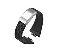 EMAIGlPO Correa de caucho fluorado apta for Tissot PRX Powermatic 11/12 mm hebilla plegable FKM Sport correa de reloj de liberación rápida impermeable for hombres y mujeres(Black silver,11mm)