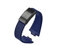 EMAIGlPO Correa de caucho fluorado apta for Tissot PRX Powermatic 11/12 mm hebilla plegable FKM Sport correa de reloj de liberación rápida impermeable for hombres y mujeres(Dark blue black,11mm)