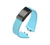 EMAIGlPO Correa de caucho fluorado apta for Tissot PRX Powermatic 11/12 mm hebilla plegable FKM Sport correa de reloj de liberación rápida impermeable for hombres y mujeres(Light blue black,11mm)