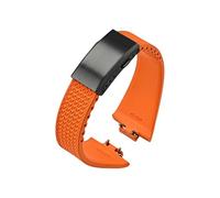 EMAIGlPO Correa de caucho fluorado apta for Tissot PRX Powermatic 11/12 mm hebilla plegable FKM Sport correa de reloj de liberación rápida impermeable for hombres y mujeres(Orange black,12mm)