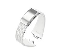 EMAIGlPO Correa de caucho fluorado apta for Tissot PRX Powermatic 11/12 mm hebilla plegable FKM Sport correa de reloj de liberación rápida impermeable for hombres y mujeres(White silver,12mm)