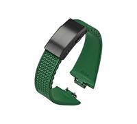 EMAIGlPO Correa de caucho fluorado apta for Tissot PRX Powermatic 11/12 mm hebilla plegable FKM Sport correa de reloj de liberación rápida impermeable for hombres y mujeres(Green black,12mm)