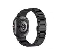 EMAIGlPO Correa de cerámica compatible con for Samsung Galaxy Watch Ultra de 47 mm Correa de acero inoxidable con hebilla de mariposa compatible con for Galaxy Watch 7 Ultra de 47 mm(Black black)