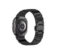 EMAIGlPO Correa de cerámica compatible con for Samsung Galaxy Watch Ultra de 47 mm Correa de acero inoxidable con hebilla de mariposa compatible con for Galaxy Watch 7 Ultra de 47 mm(Black black)