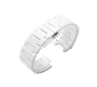 EMAIGlPO Correa de cerámica con muesca compatible con correas de reloj for Omega/GC Glossy(White,18 * 11mm)
