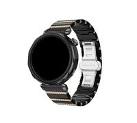 EMAIGlPO Correa de cerámica de 18mm apta for Huawei Watch GT5 Pro 42mm /GT5 41mm, correa de repuesto for mujer, correa de reloj con hebilla de acero inoxidable(Black-Gold)