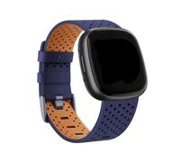 EMAIGlPO Correa de cuero compatible con for Fitbit Versa 3/Versa 4 Sense/Sense 2.(Drak Blue,FOR FITBIT SENSE_SIZE S)