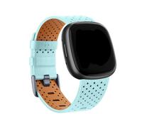EMAIGlPO Correa de cuero compatible con for Fitbit Versa 3/Versa 4 Sense/Sense 2.(Sky Blue,FOR FITBIT VERSA 3_SIZE S)