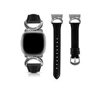 EMAIGlPO Correa de cuero compatible con for Fitbit Versa 4/3/Sense 2/Sense Watch.(Black,For Sense sense2)