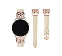 EMAIGlPO Correa de cuero compatible con for Samsung Galaxy Watch 7/6/5/4 Correa clásica 40/42/44/43/45/46/47 mm Active 2, correa de 20 mm for mujer