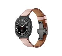 EMAIGlPO Correa de cuero compatible con for Samsung Galaxy Watch 7 Ultra de 47 mm Accesorios Correa de pulsera compatible con for Samsung Galaxy Watch Ultra Correa de 47 mm(Black button pink)