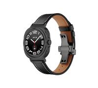 EMAIGlPO Correa de cuero compatible con for Samsung Galaxy Watch 7 Ultra de 47 mm Accesorios Correa de pulsera compatible con for Samsung Galaxy Watch Ultra Correa de 47 mm(Black button black)