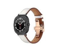 EMAIGlPO Correa de cuero compatible con for Samsung Galaxy Watch 7 Ultra de 47 mm Accesorios Correa de pulsera compatible con for Samsung Galaxy Watch Ultra Correa de 47 mm(Rose button white)