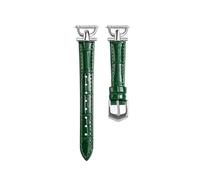 EMAIGlPO Correa de cuero con hebilla en forma de D for mujer Ajuste adecuado for Huawei GT4 41MM GT3 GT2 Correa Ajuste adecuado for accesorios de reloj for Samsung 20/22MM(Green2-silvery,20mm)