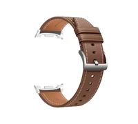 EMAIGlPO Correa de cuero suave compatible con for Samsung Galaxy Watch 8 de 40/44/46 mm, sin huecos, repuesto informal.(Brown-1)