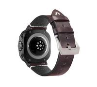 EMAIGlPO Correa de cuero vintage cosida a mano con hebilla adecuada for Samsung Watch 7 Ultra (47 mm) Correa de cuero adecuada for Samsung Watch 7 Ultra(Dark Coffee)