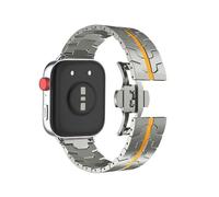 EMAIGlPO Correa de Metal apta for Huawei Watch Fit 3 pulsera ajustable apta for Huawei Watch Fit 3 accesorios de acero inoxidable(Titanium-Orange)