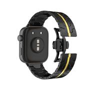 EMAIGlPO Correa de Metal apta for Huawei Watch Fit 3 pulsera ajustable apta for Huawei Watch Fit 3 accesorios de acero inoxidable(Black-Golden)